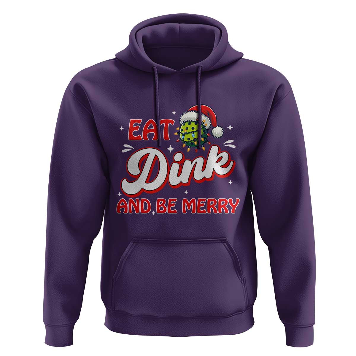 Funny Pickleball Christmas Hoodie Eat Dink And Be Merry - Wonder Print Shop