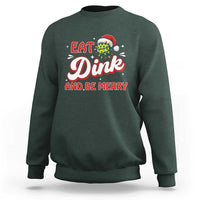 Funny Pickleball Christmas Sweatshirt Eat Dink And Be Merry - Wonder Print Shop