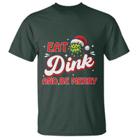 Funny Pickleball Christmas T Shirt Eat Dink And Be Merry - Wonder Print Shop