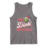 Funny Pickleball Christmas Tank Top Eat Dink And Be Merry - Wonder Print Shop