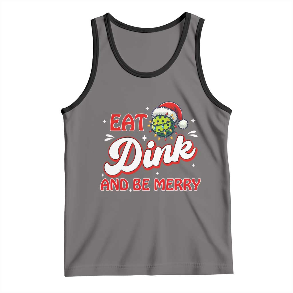 Funny Pickleball Christmas Tank Top Eat Dink And Be Merry - Wonder Print Shop