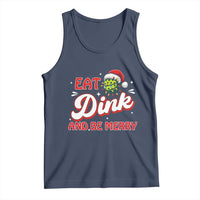 Funny Pickleball Christmas Tank Top Eat Dink And Be Merry - Wonder Print Shop
