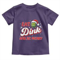 Funny Pickleball Christmas Toddler T Shirt Eat Dink And Be Merry - Wonder Print Shop