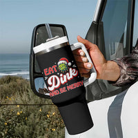 Funny Pickleball Christmas Tumbler With Handle Eat Dink And Be Merry