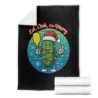 Funny Pickleball Christmas Throw Blanket Eat Dink And Be Merry Gift For Players - Wonder Print Shop