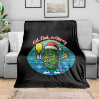 Funny Pickleball Christmas Throw Blanket Eat Dink And Be Merry Gift For Players - Wonder Print Shop