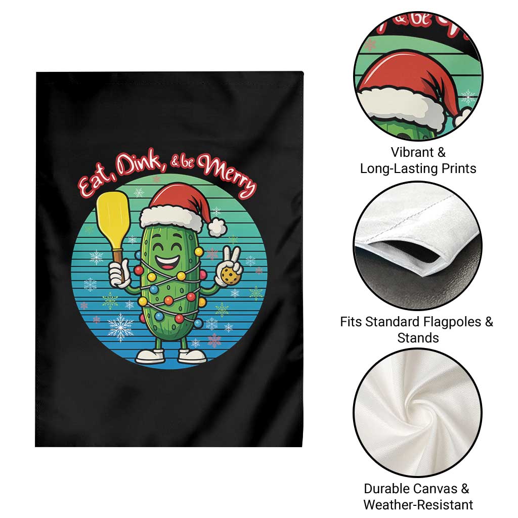 Funny Pickleball Christmas Garden Flag Eat Dink And Be Merry Gift For Players - Wonder Print Shop