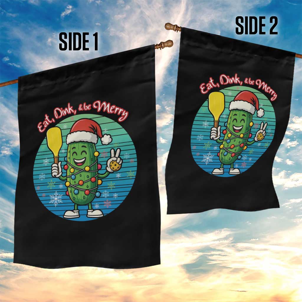 Funny Pickleball Christmas Garden Flag Eat Dink And Be Merry Gift For Players - Wonder Print Shop