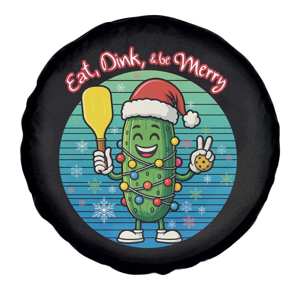 Funny Pickleball Christmas Spare Tire Cover Eat Dink And Be Merry Gift For Players - Wonder Print Shop