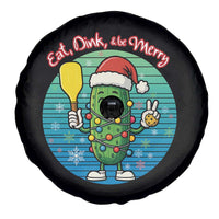 Funny Pickleball Christmas Spare Tire Cover Eat Dink And Be Merry Gift For Players - Wonder Print Shop