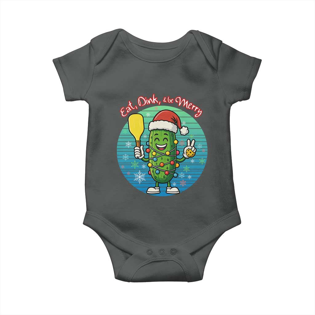 Funny Pickleball Christmas Baby Onesie Eat Dink And Be Merry Gift For Players - Wonder Print Shop