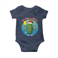 Funny Pickleball Christmas Baby Onesie Eat Dink And Be Merry Gift For Players - Wonder Print Shop