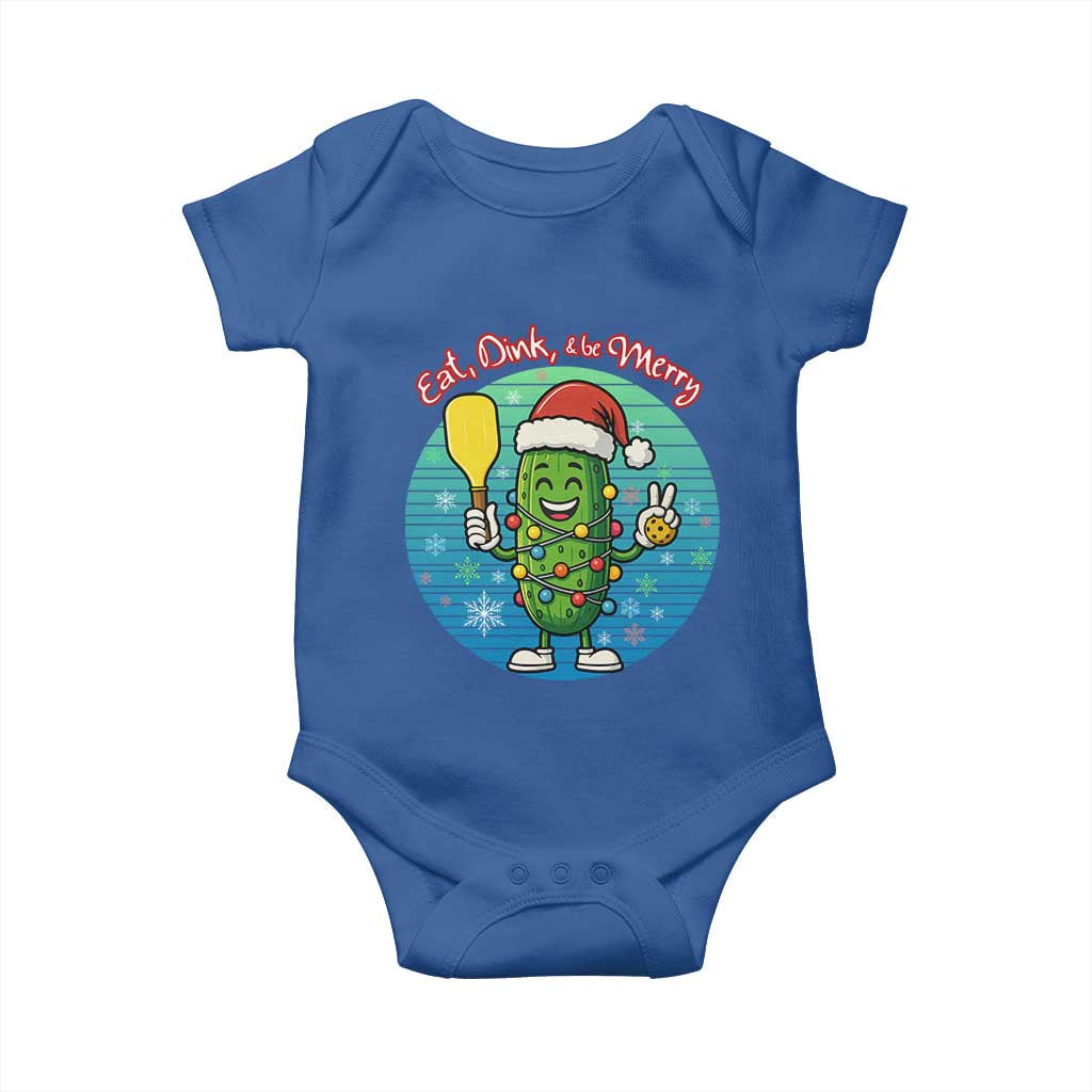Funny Pickleball Christmas Baby Onesie Eat Dink And Be Merry Gift For Players - Wonder Print Shop