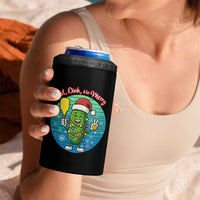 Funny Pickleball Christmas 4 in 1 Can Cooler Tumbler Eat Dink And Be Merry Gift For Players