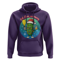 Funny Pickleball Christmas Hoodie Eat Dink And Be Merry Gift For Players - Wonder Print Shop