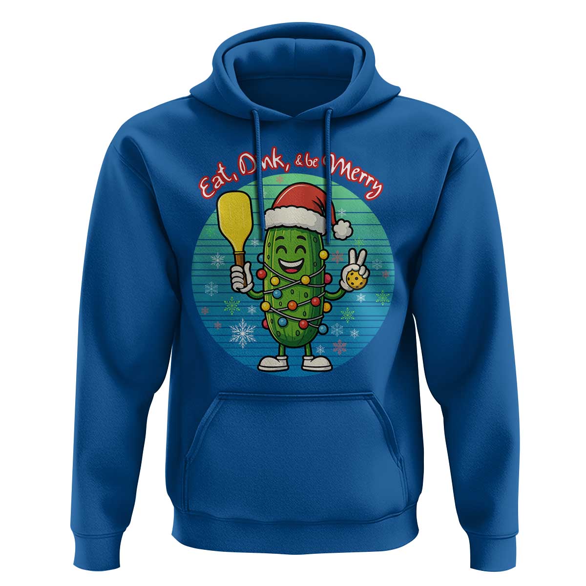 Funny Pickleball Christmas Hoodie Eat Dink And Be Merry Gift For Players - Wonder Print Shop