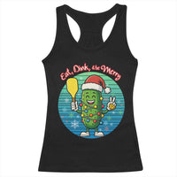 Funny Pickleball Christmas Racerback Tank Top Eat Dink And Be Merry Gift For Players - Wonder Print Shop