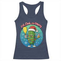 Funny Pickleball Christmas Racerback Tank Top Eat Dink And Be Merry Gift For Players - Wonder Print Shop