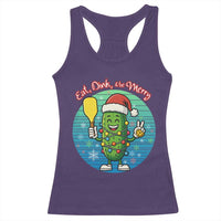 Funny Pickleball Christmas Racerback Tank Top Eat Dink And Be Merry Gift For Players - Wonder Print Shop