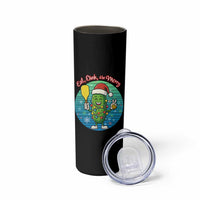 Funny Pickleball Christmas Skinny Tumbler Eat Dink And Be Merry Gift For Players