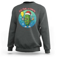 Funny Pickleball Christmas Sweatshirt Eat Dink And Be Merry Gift For Players - Wonder Print Shop