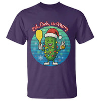Funny Pickleball Christmas T Shirt Eat Dink And Be Merry Gift For Players - Wonder Print Shop