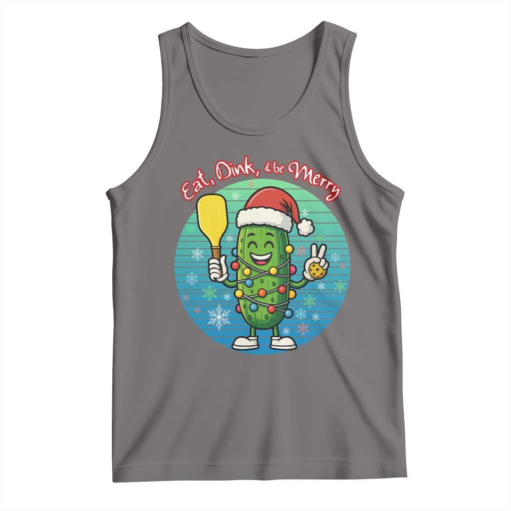 Funny Pickleball Christmas Tank Top Eat Dink And Be Merry Gift For Players - Wonder Print Shop