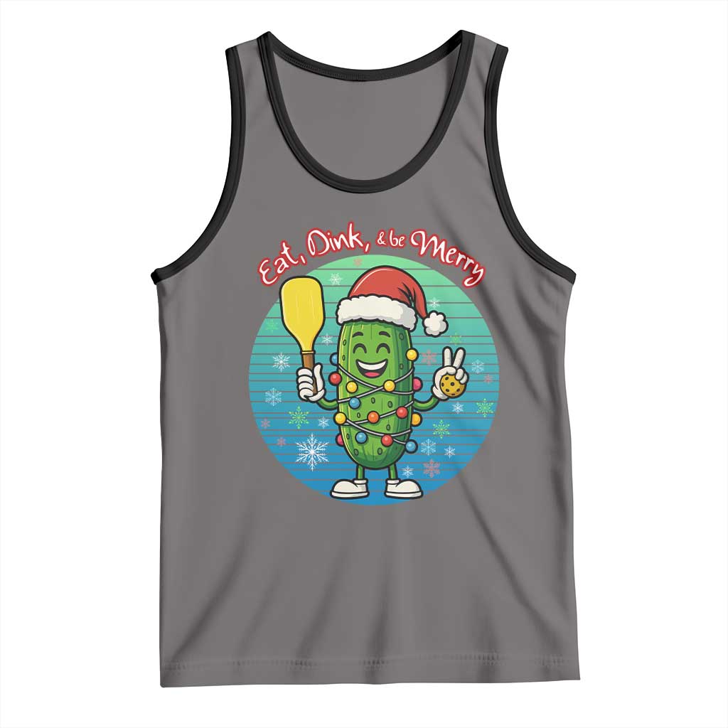 Funny Pickleball Christmas Tank Top Eat Dink And Be Merry Gift For Players - Wonder Print Shop