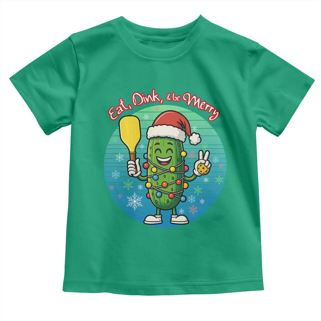 Funny Pickleball Christmas Toddler T Shirt Eat Dink And Be Merry Gift For Players - Wonder Print Shop