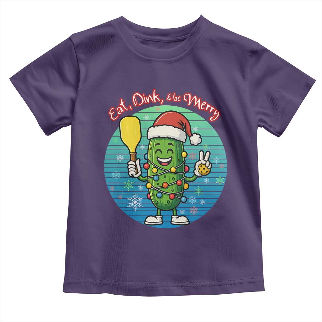 Funny Pickleball Christmas Toddler T Shirt Eat Dink And Be Merry Gift For Players - Wonder Print Shop