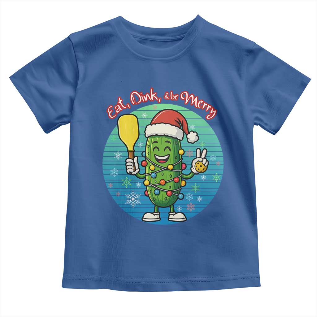 Funny Pickleball Christmas Toddler T Shirt Eat Dink And Be Merry Gift For Players - Wonder Print Shop