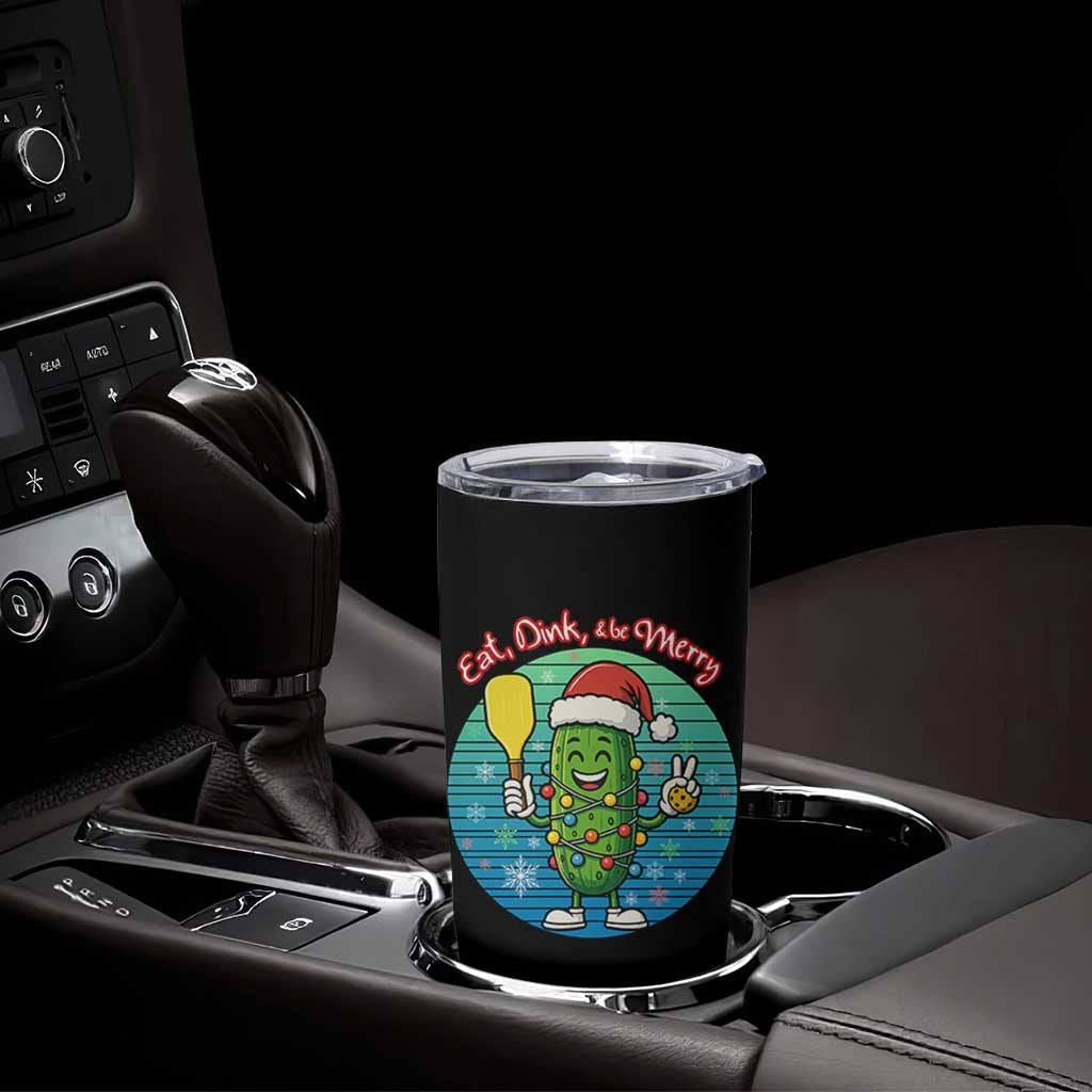 Funny Pickleball Christmas Tumbler Cup Eat Dink And Be Merry Gift For Players