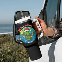 Funny Pickleball Christmas Tumbler With Handle Eat Dink And Be Merry Gift For Players