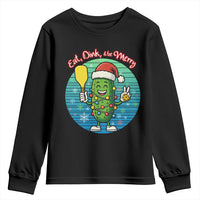 Funny Pickleball Christmas Youth Sweatshirt Eat Dink And Be Merry Gift For Players - Wonder Print Shop