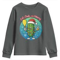 Funny Pickleball Christmas Youth Sweatshirt Eat Dink And Be Merry Gift For Players - Wonder Print Shop