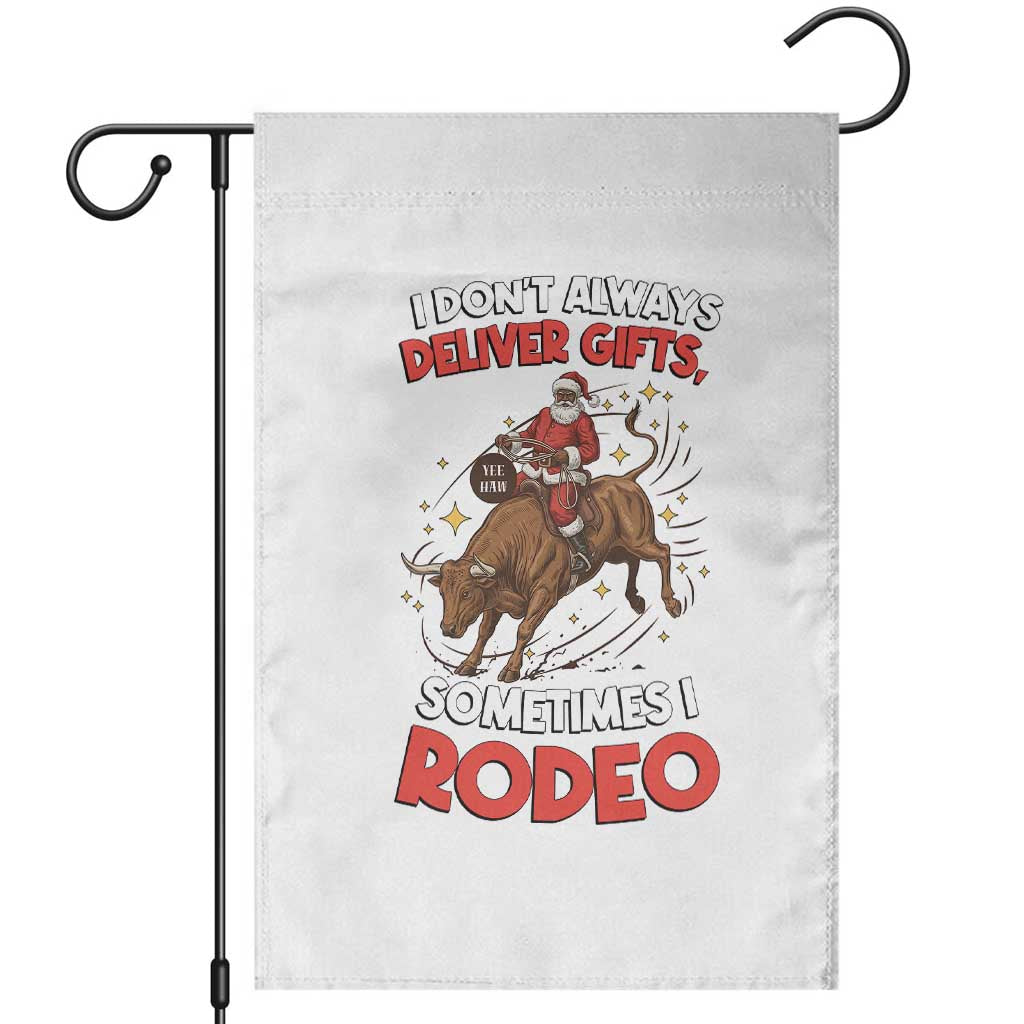 Funny Black Santa Bull Riding Christmas Garden Flag I Do Not Deliver Gifts I Rodeo - Wonder Print Shop