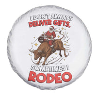 Funny Black Santa Bull Riding Christmas Spare Tire Cover I Do Not Deliver Gifts I Rodeo - Wonder Print Shop