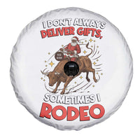 Funny Black Santa Bull Riding Christmas Spare Tire Cover I Do Not Deliver Gifts I Rodeo - Wonder Print Shop
