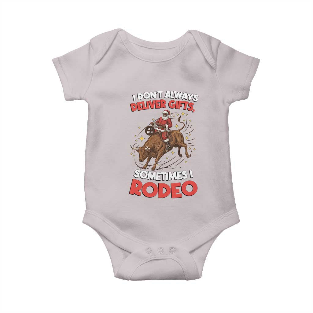 Funny Black Santa Bull Riding Christmas Baby Onesie I Do Not Deliver Gifts I Rodeo - Wonder Print Shop