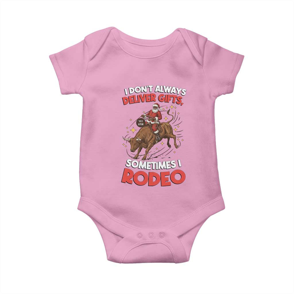 Funny Black Santa Bull Riding Christmas Baby Onesie I Do Not Deliver Gifts I Rodeo - Wonder Print Shop