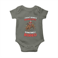 Funny Black Santa Bull Riding Christmas Baby Onesie I Do Not Deliver Gifts I Rodeo - Wonder Print Shop