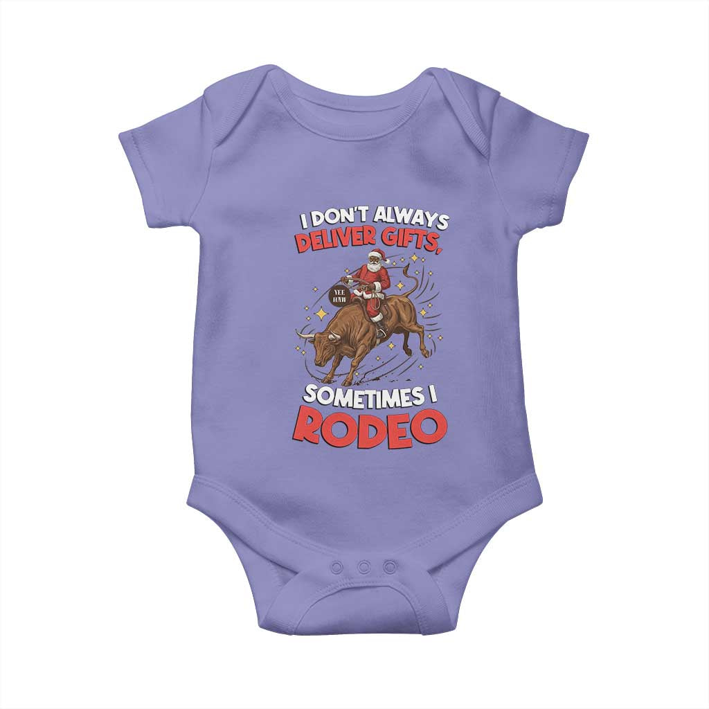 Funny Black Santa Bull Riding Christmas Baby Onesie I Do Not Deliver Gifts I Rodeo - Wonder Print Shop