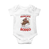 Funny Black Santa Bull Riding Christmas Baby Onesie I Do Not Deliver Gifts I Rodeo - Wonder Print Shop