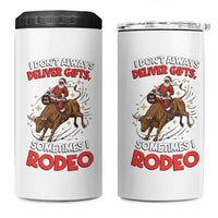 Funny Black Santa Bull Riding Christmas 4 in 1 Can Cooler Tumbler I Do Not Deliver Gifts I Rodeo - Wonder Print Shop