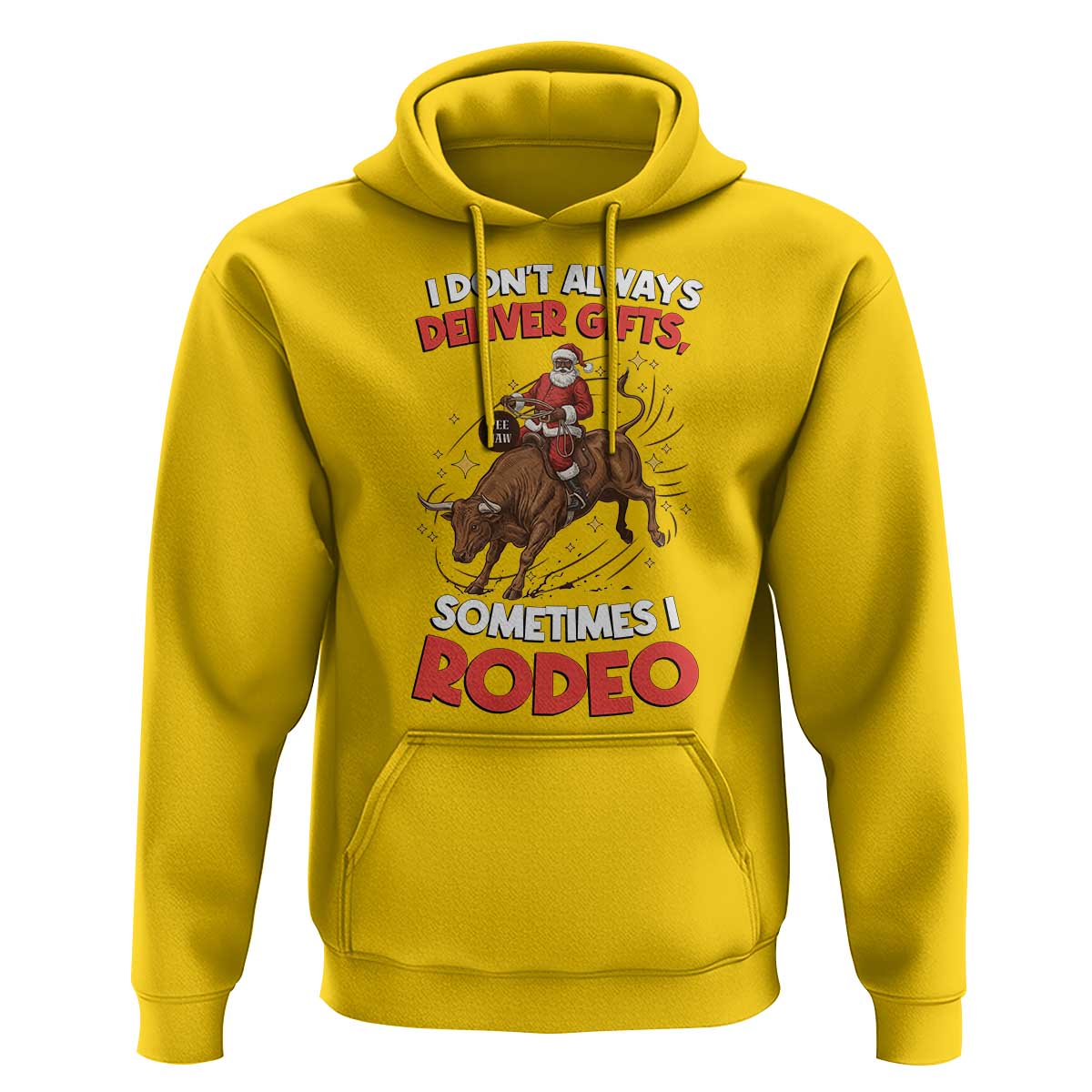 Funny Black Santa Bull Riding Christmas Hoodie I Do Not Deliver Gifts I Rodeo - Wonder Print Shop