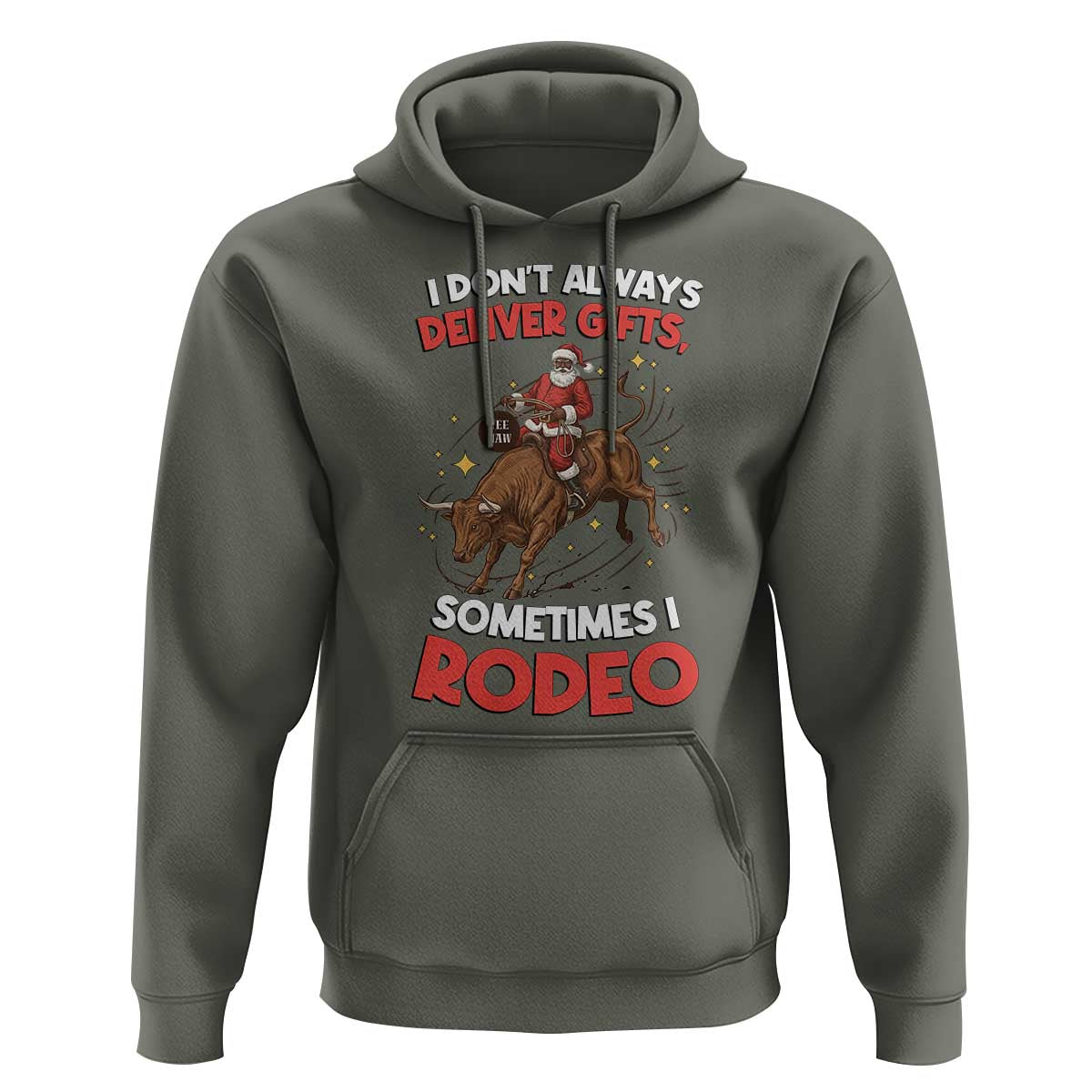 Funny Black Santa Bull Riding Christmas Hoodie I Do Not Deliver Gifts I Rodeo - Wonder Print Shop