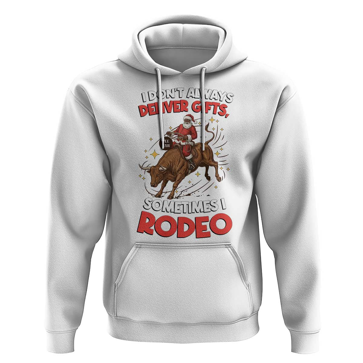 Funny Black Santa Bull Riding Christmas Hoodie I Do Not Deliver Gifts I Rodeo - Wonder Print Shop