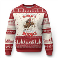 Funny Black Santa Bull Riding Xmas Ugly Christmas Sweater I Do Not Deliver Gifts I Rodeo - Wonder Print Shop