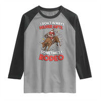 Funny Black Santa Bull Riding Christmas Raglan Shirt I Do Not Deliver Gifts I Rodeo - Wonder Print Shop