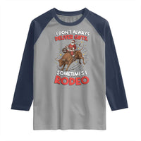 Funny Black Santa Bull Riding Christmas Raglan Shirt I Do Not Deliver Gifts I Rodeo - Wonder Print Shop